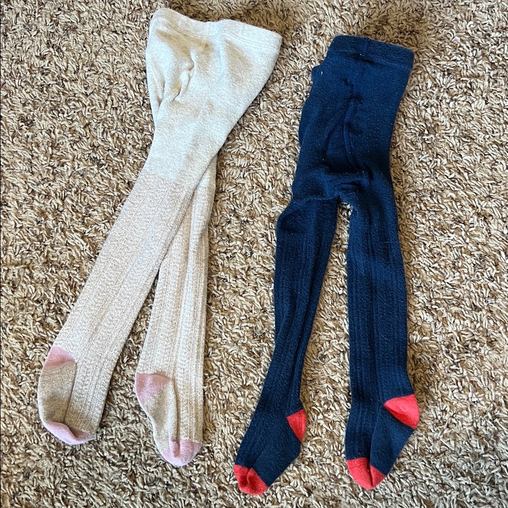 Boden Cream and Navy Tights